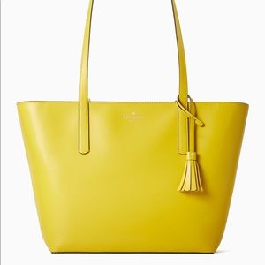 New Kate Spade Emilia Large Yellow Zip Tote Purse